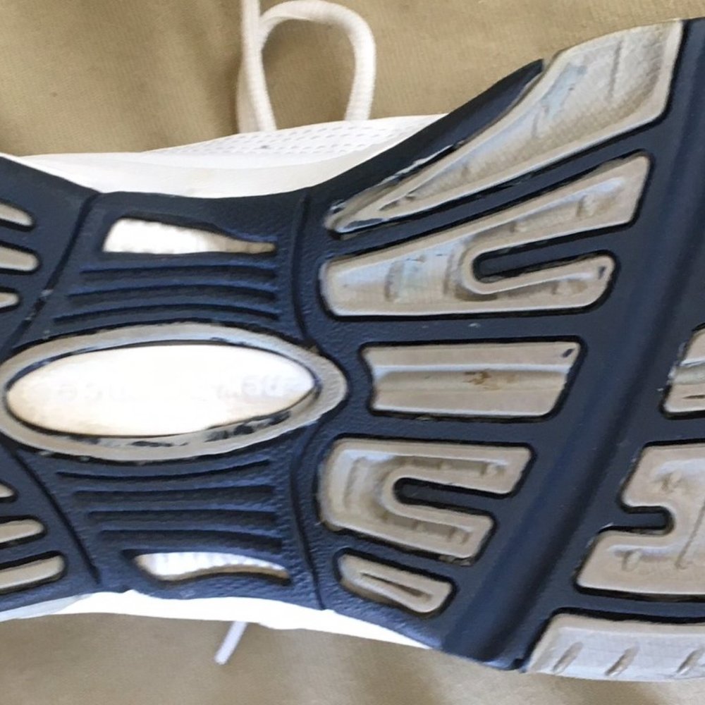 New Balance White Navy Athletic Sneakers - Picture 6 of 9